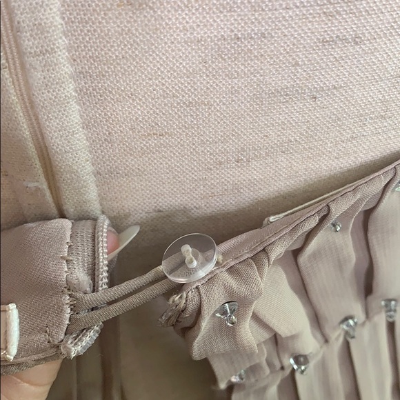 Strapless Taupe Rhinestone Party Dress New Small - Picture 10 of 14